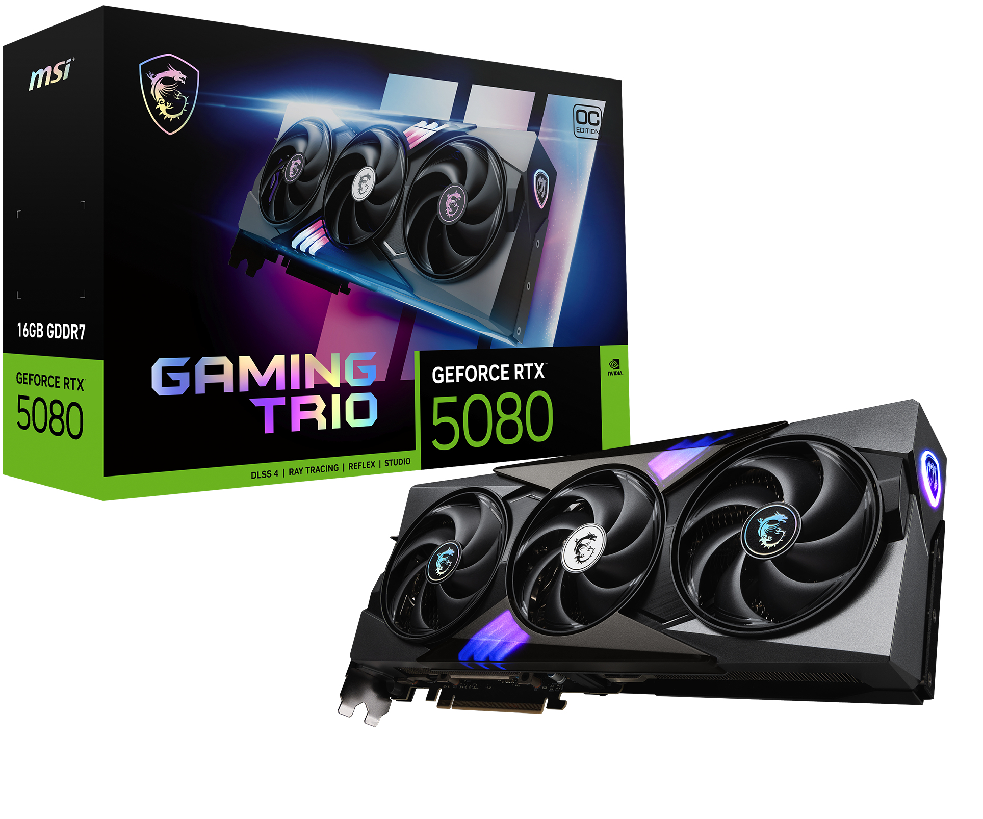 MSI GAMING GEFORCE RTX 5080 16G TRIO OC videokaart NVIDIA 16 GB GDDR7