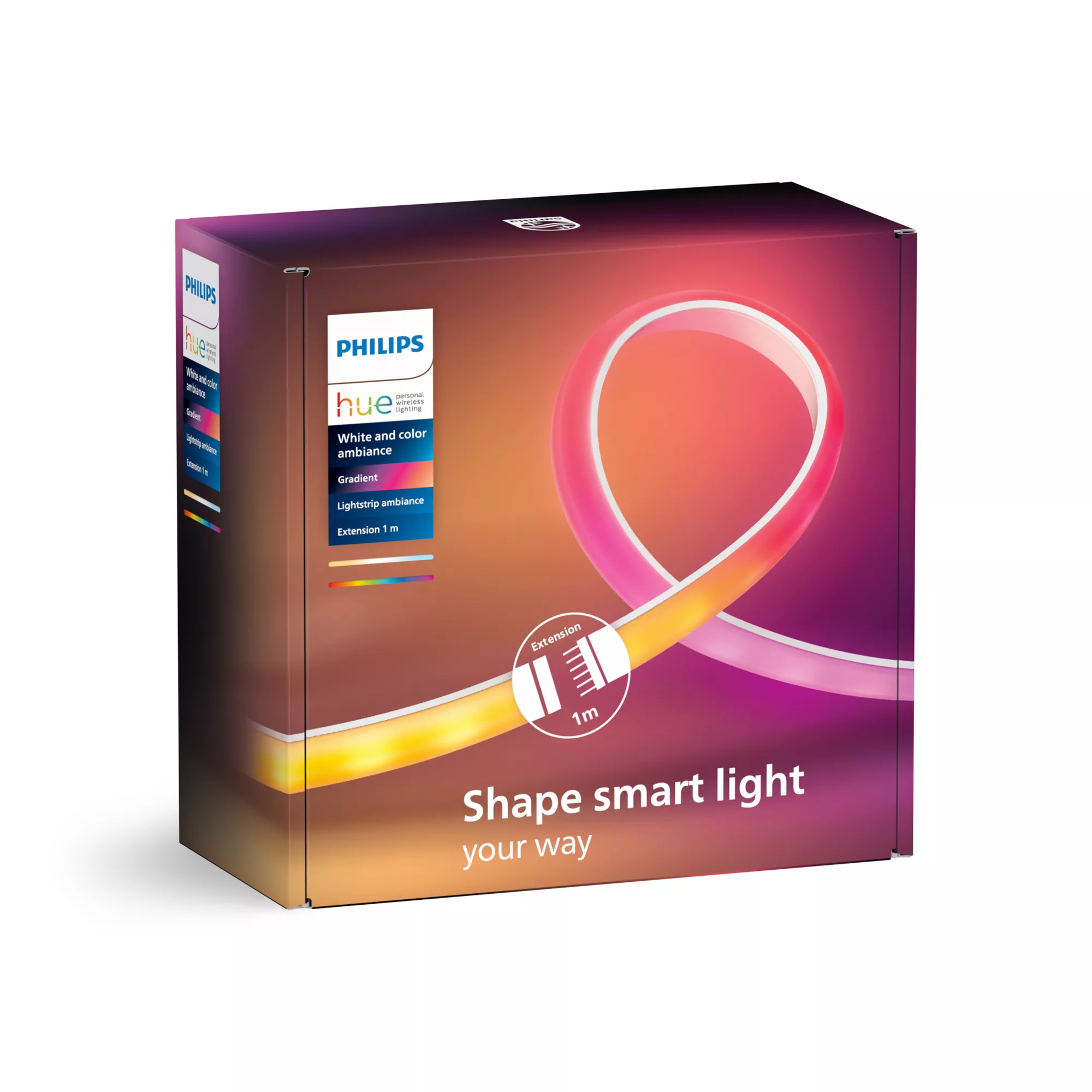 Philips Hue White and Color ambiance Gradient Lightstrip verlengstrip, 1 meter - Afbeelding 4
