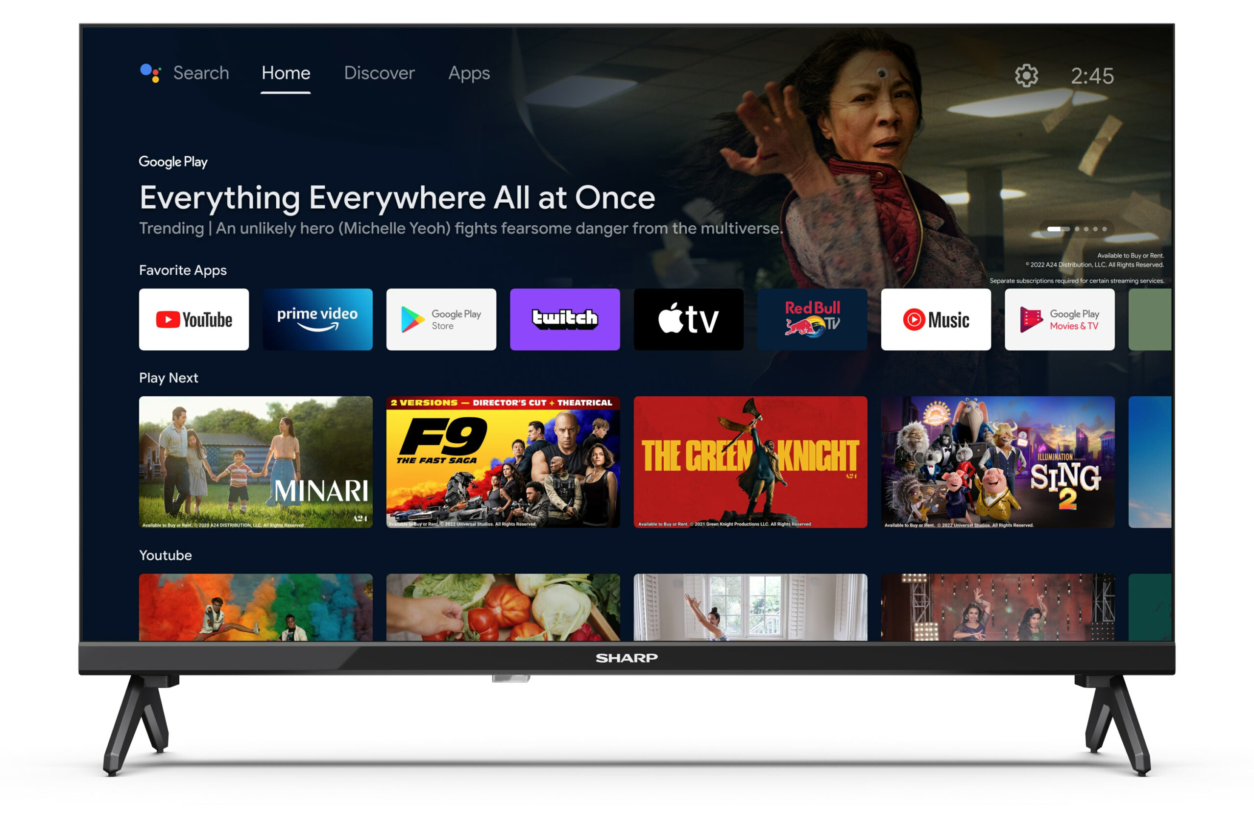 Sharp 24FH2EA tv 61 cm (24") HD Smart TV Wifi Zwart - Afbeelding 2