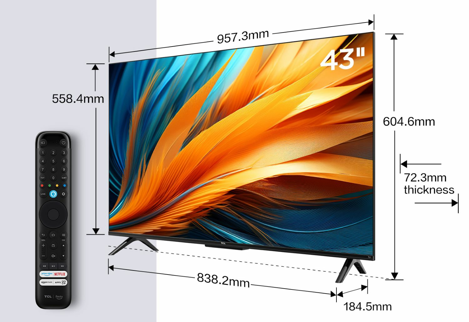 TCL 43PF650 tv 109,2 cm (43") 4K Ultra HD Smart TV Wifi Titanium