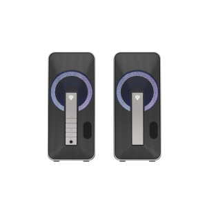 GENESIS Helium 100 BT RGB luidspreker set 10 W PC/Laptop Zwart, Zilver 2.0 kanalen Bluetooth