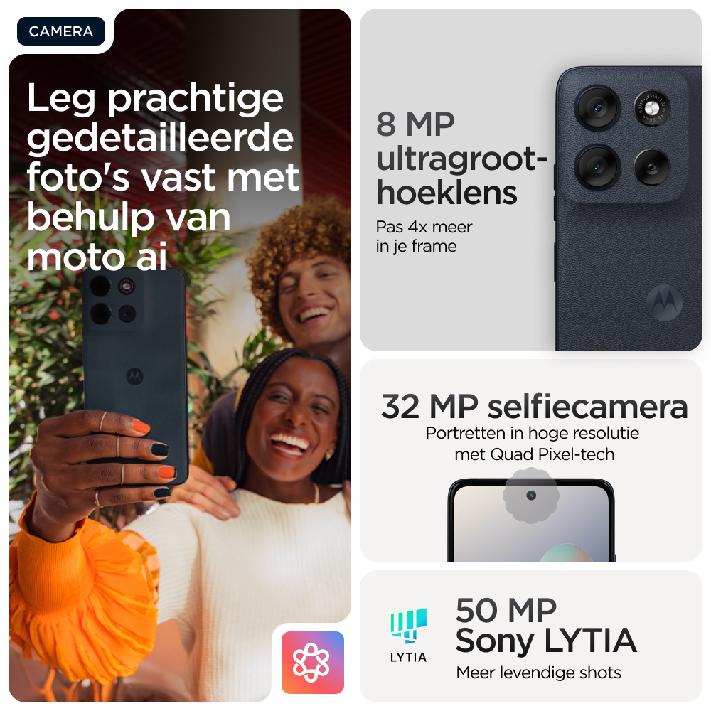 Motorola moto g56 5G 17,1 cm (6.72") Hybride Dual SIM Android 15 USB Type-C 8 GB 256 GB 5200 mAh Zwart - Afbeelding 14