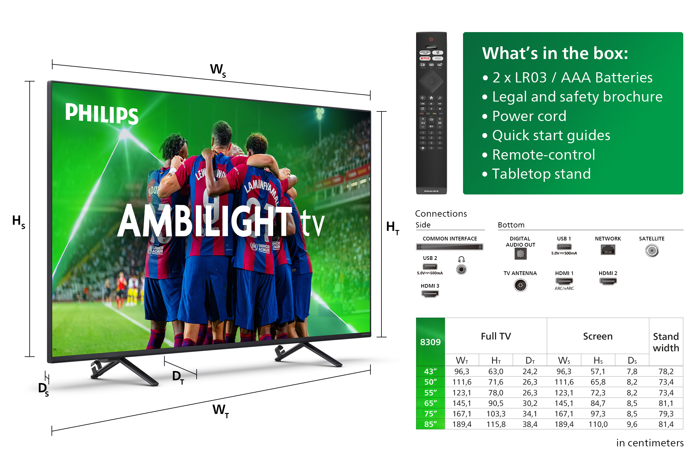 Philips 4K Smart Ambilight TV 55PUS8309 (2024) 55" - Afbeelding 5