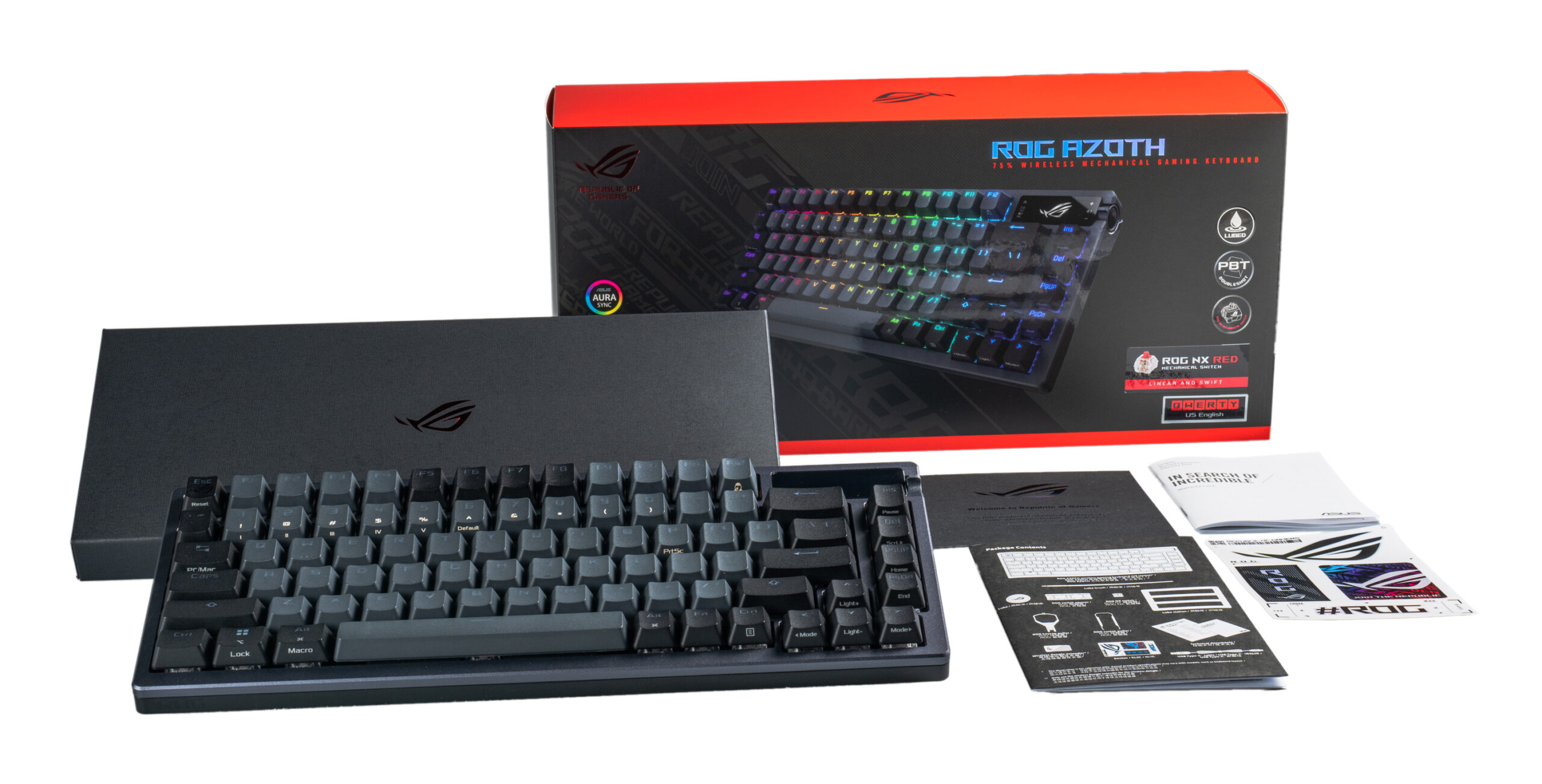 ASUS ROG Azoth toetsenbord Gamen USB + RF Wireless + Bluetooth QWERTY Zwart - Afbeelding 3