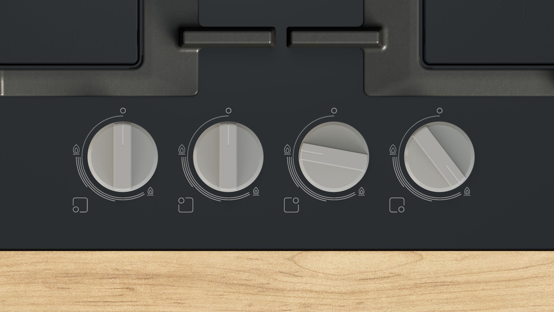 Bosch Serie 6 PNP6B6K40 kookplaat Zwart Ingebouwd Gaskookplaat 4 zone(s) - Afbeelding 2