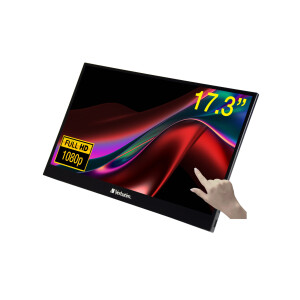 Verbatim 49593 computer monitor 43,9 cm (17.3") 1920 x 1080 Pixels Full HD LCD Touchscreen Zwart