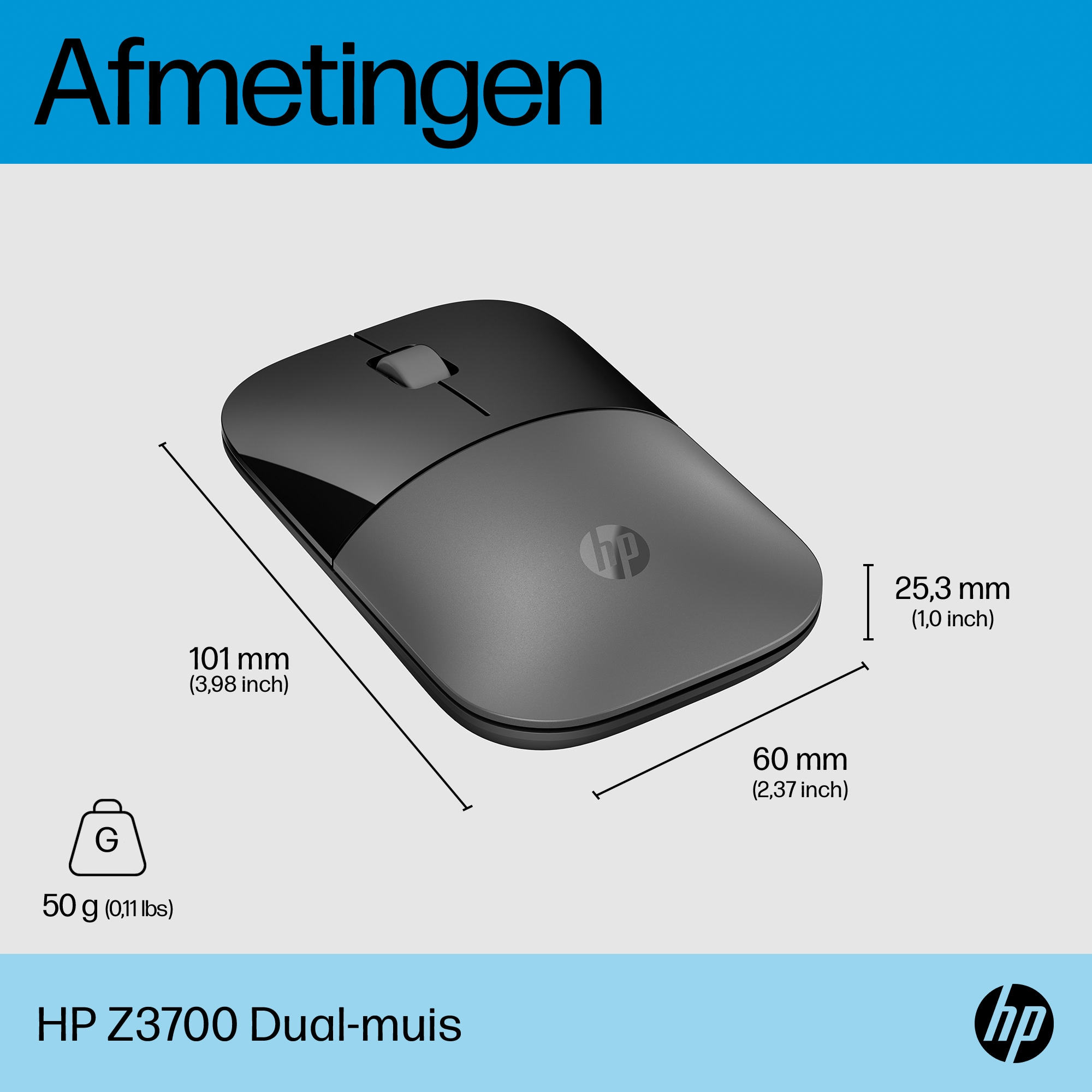 HP Z3700 Dual Silver-muis - Afbeelding 2