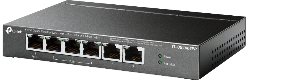 TP-Link TL-SG1006PP netwerk-switch Unmanaged Gigabit Ethernet (10/100/1000) Power over Ethernet (PoE) Grijs - Afbeelding 2