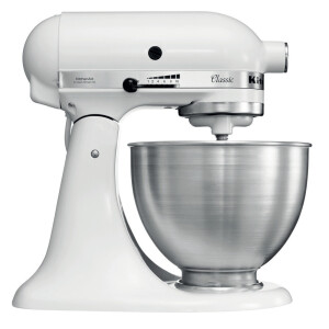 KitchenAid 5K45SSEWH Staande mixer 275 W Metallic, Wit