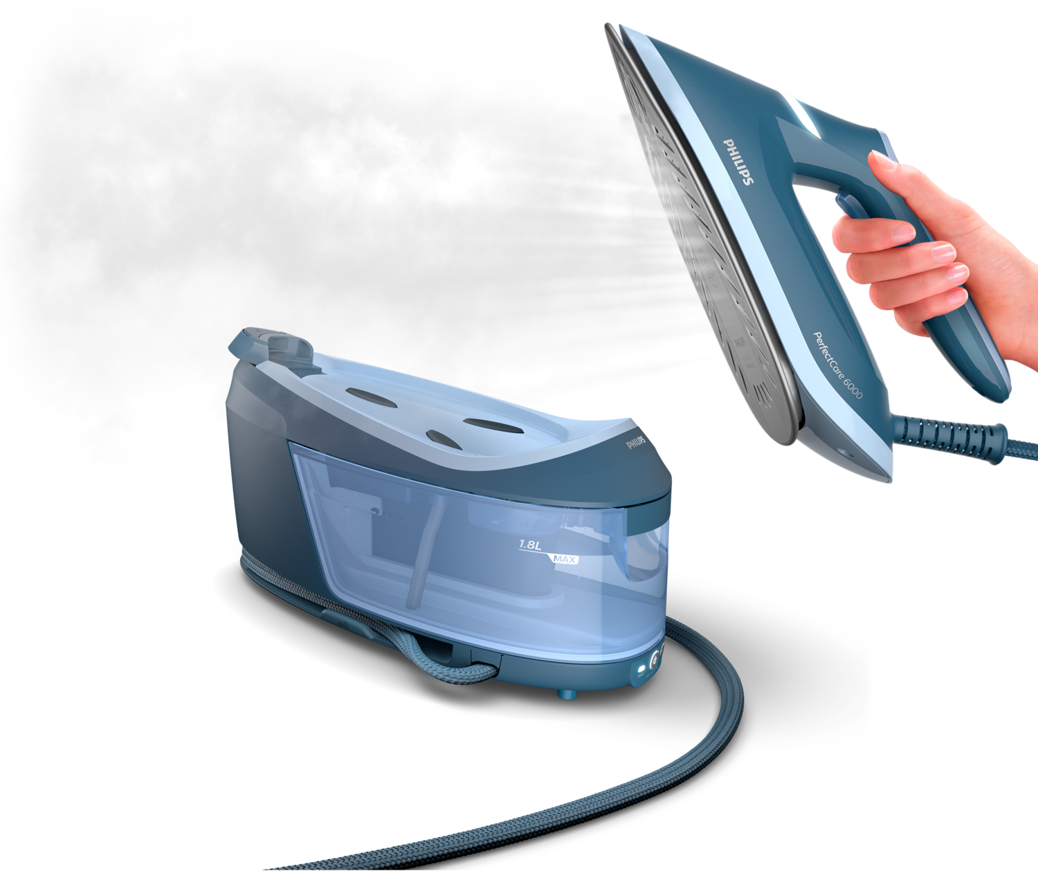 Philips 6000 series PSG6042/20 stoomstrijkijzer station 2400 W 1,8 l SteamGlide Advanced Blauw - Afbeelding 5