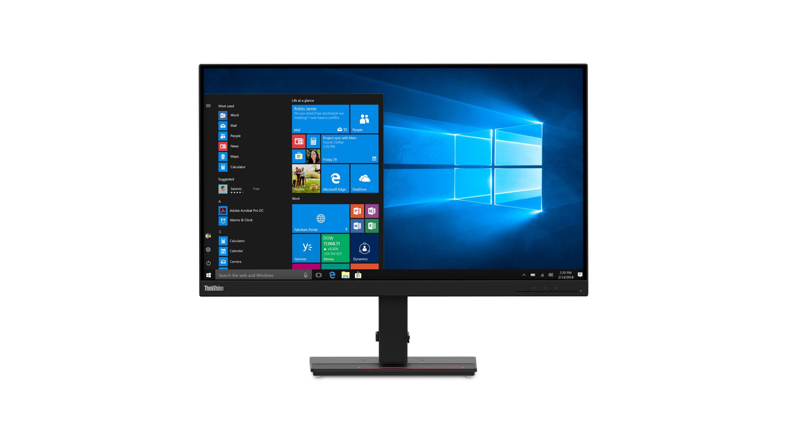 Lenovo ThinkVision T27q-20 computer monitor 68,6 cm (27") 2560 x 1440 Pixels Quad HD LCD Zwart