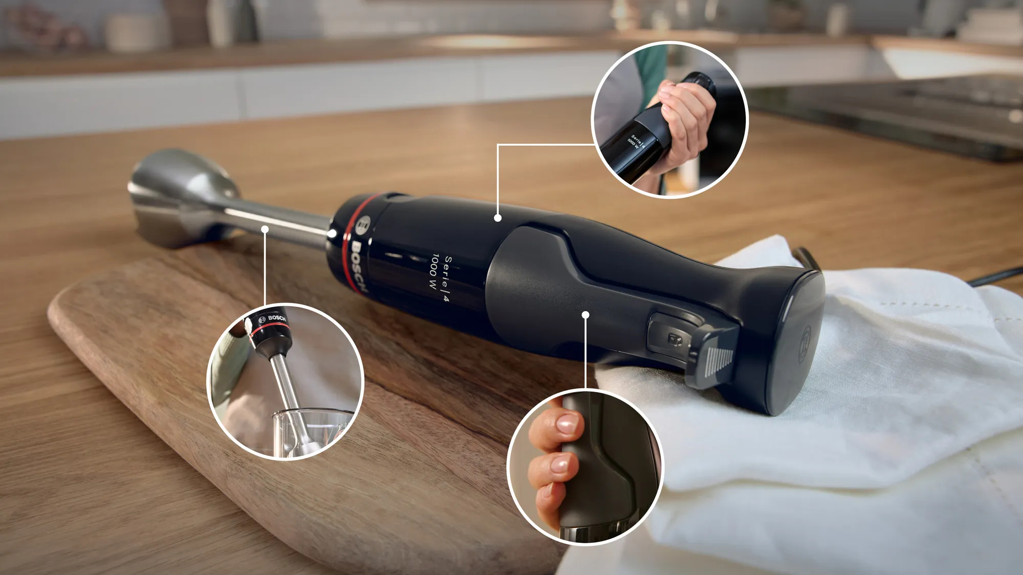 Bosch Serie 4 MSM4B623 blender 0,6 l Staafmixer 1000 W Antraciet, Transparant - Afbeelding 3