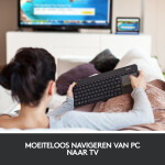 Logitech K400 Plus Tv toetsenbord Universeel RF Draadloos QWERTY US International Zwart