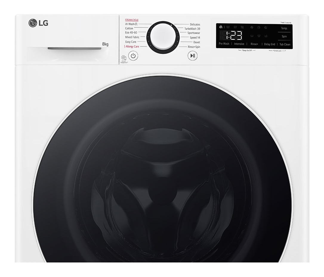 LG F2WR508S0W wasmachine Voorbelading 8 kg 1200 RPM Zwart, Wit - Afbeelding 4