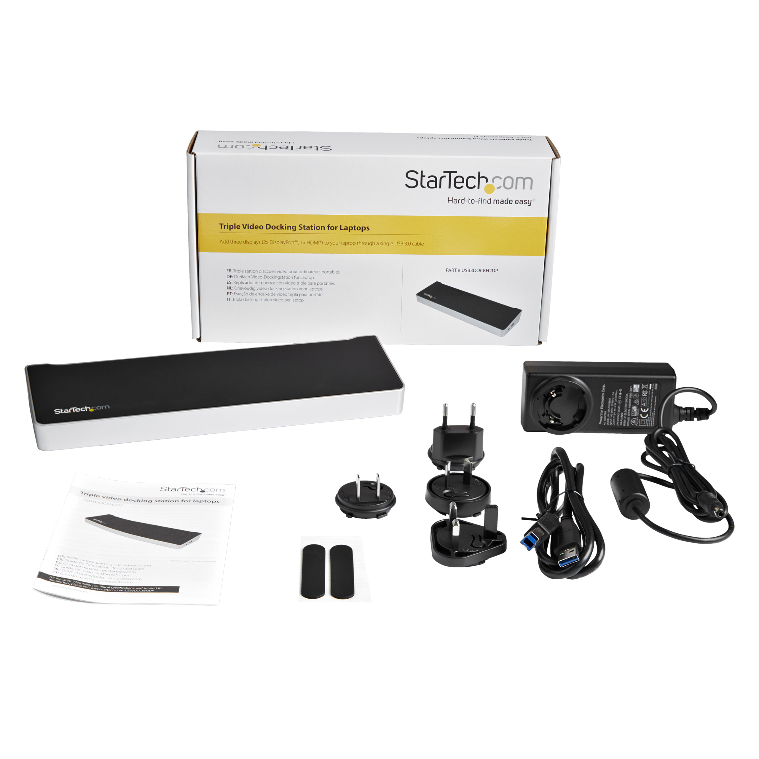 StarTech.com Triple Monitor USB 3.0 Docking Station met 2x 4K DisplayPort & HDMI - 5 Port USB-A Hub (1x Fast-Charge), 3.5mm Audio, GbE - USB Type A Universeel Laptop Dock voor MacOS / Windows - Afbeelding 6