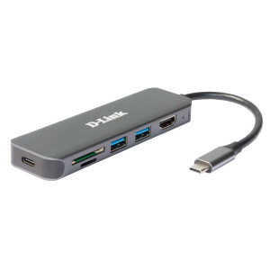 D-Link 6-in-1 USB-C Hub met HDMI/kaartlezer/stroomvoorziening DUB-2327