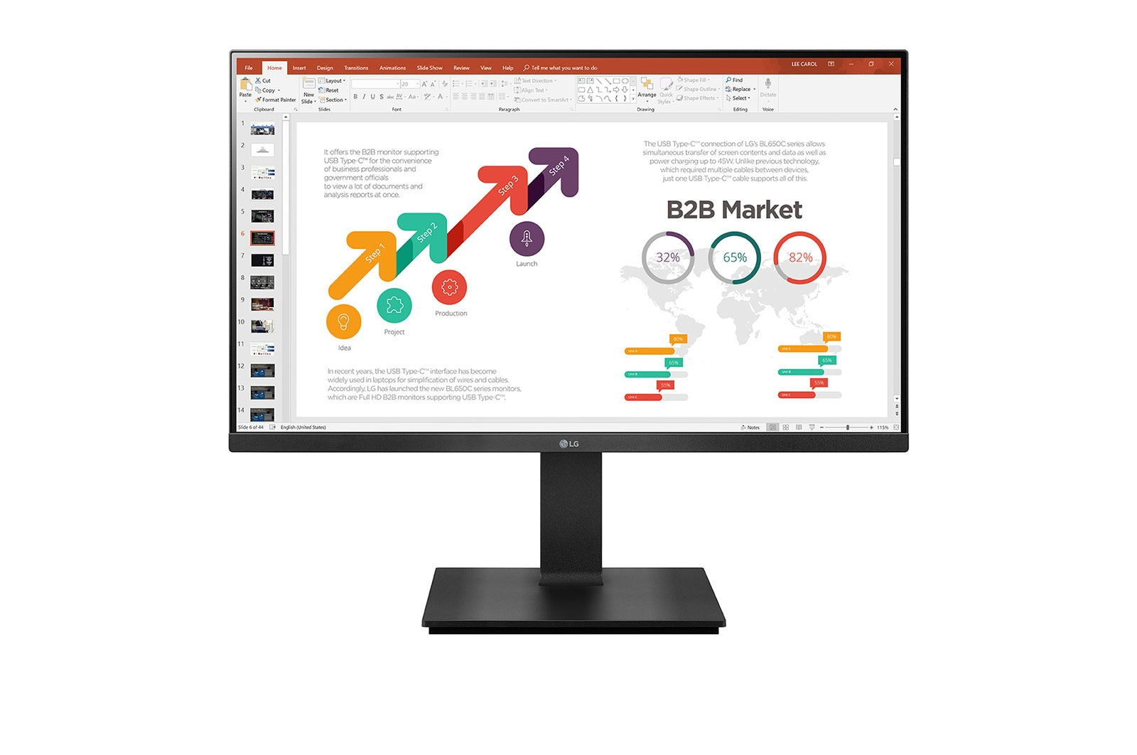 LG 24BP45SP-B computer monitor 60,5 cm (23.8") 1920 x 1080 Pixels Full HD LED Zwart
