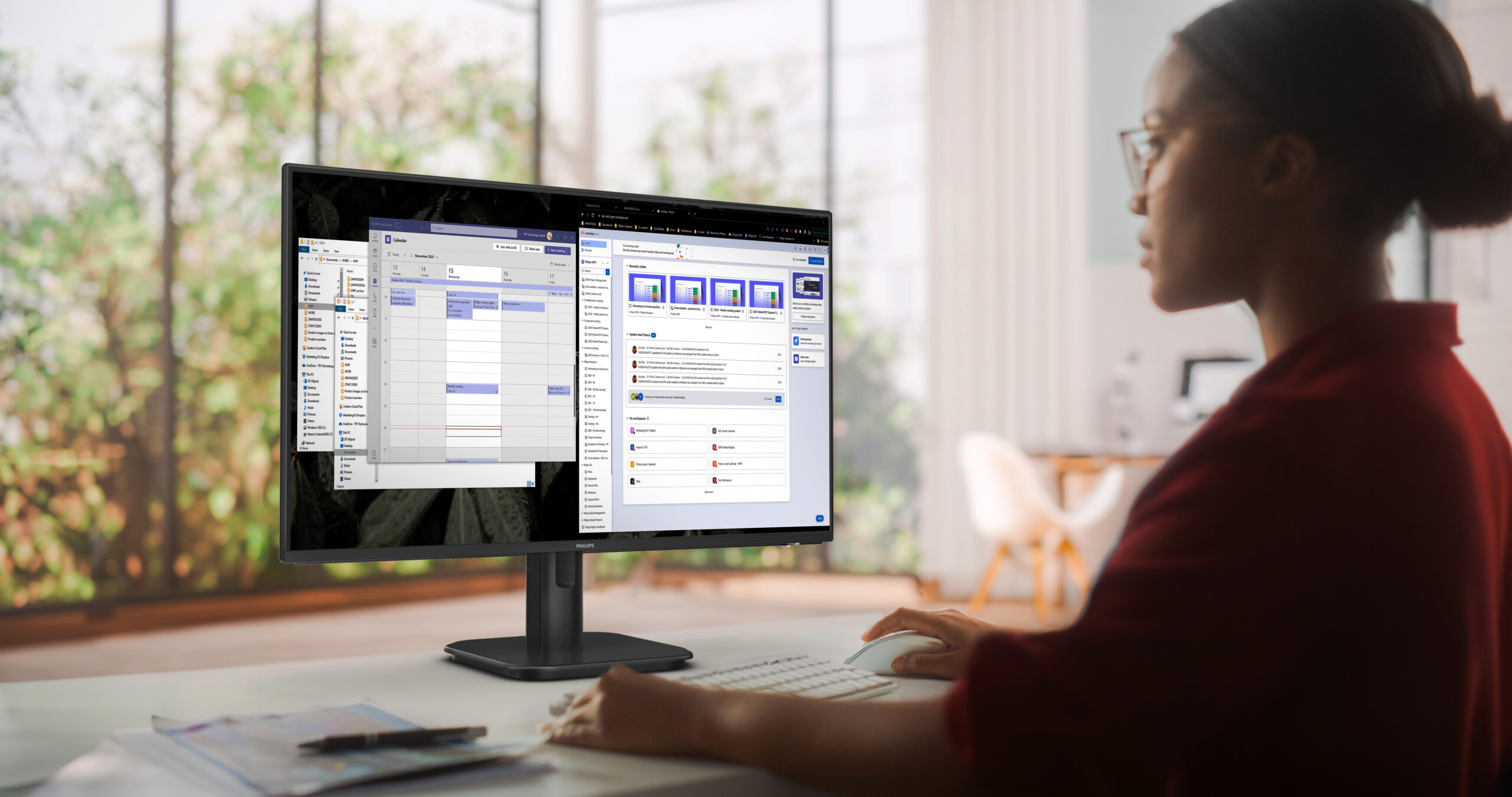 Philips 1000 series 24E1N1300A/00 computer monitor 60,5 cm (23.8") 1920 x 1080 Pixels Full HD LCD Zwart - Afbeelding 3