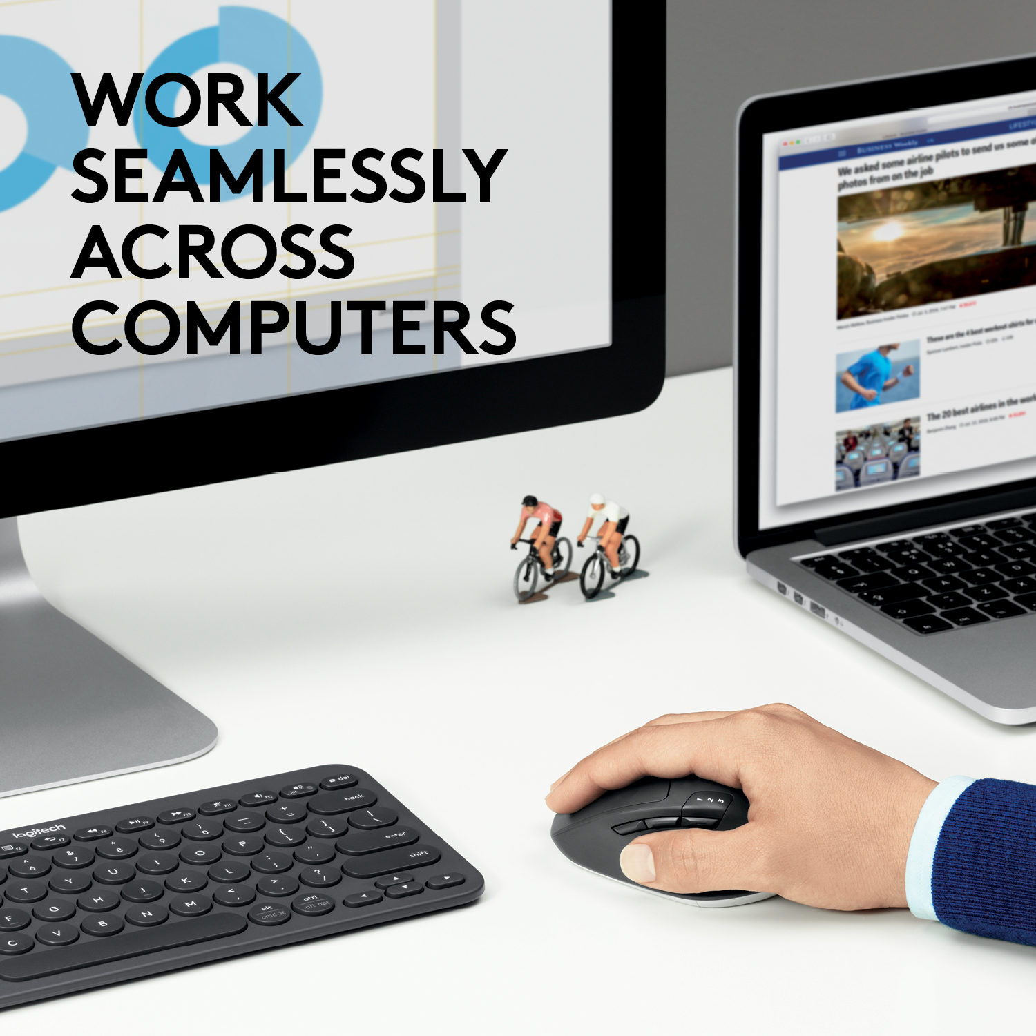 Logitech M720 muis Kantoor Rechtshandig RF-draadloos + Bluetooth Optisch 1000 DPI - Afbeelding 2