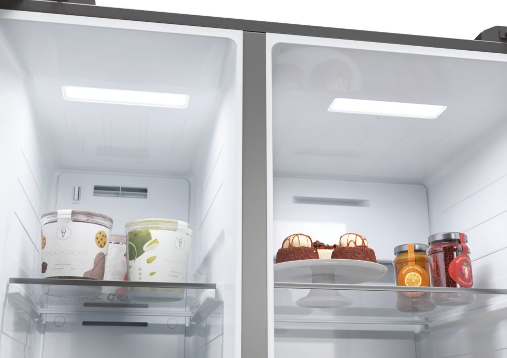 Haier SBS 90 Serie 5 HSW59F18EIMM amerikaanse koelkast Vrijstaand 601 l E Platina, Roestvrijstaal - Afbeelding 13