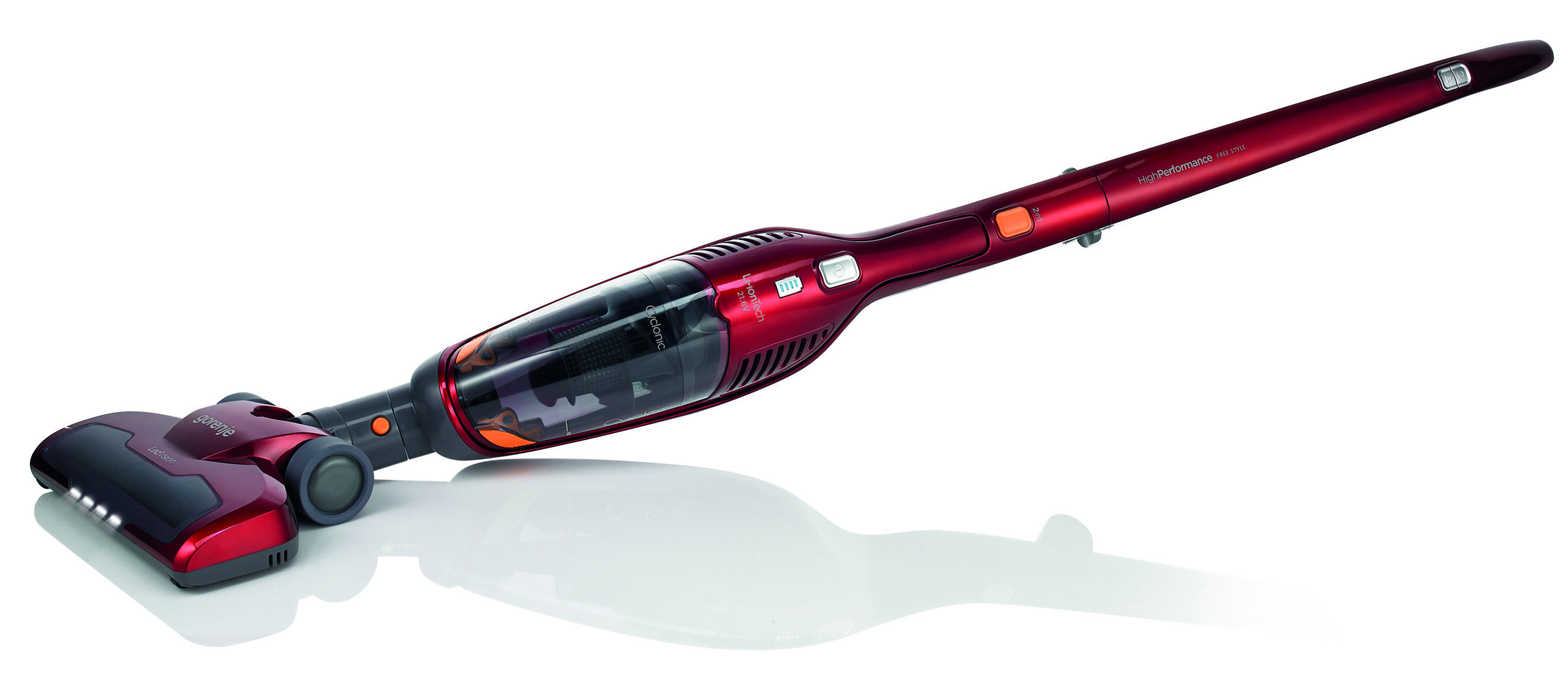 Gorenje SVC216FR steelstofzuiger & elektrische bezem 2-in-1-steelstofzuiger Batterij/Accu Droog HEPA Zakloos 0,6 l Rood - Afbeelding 4