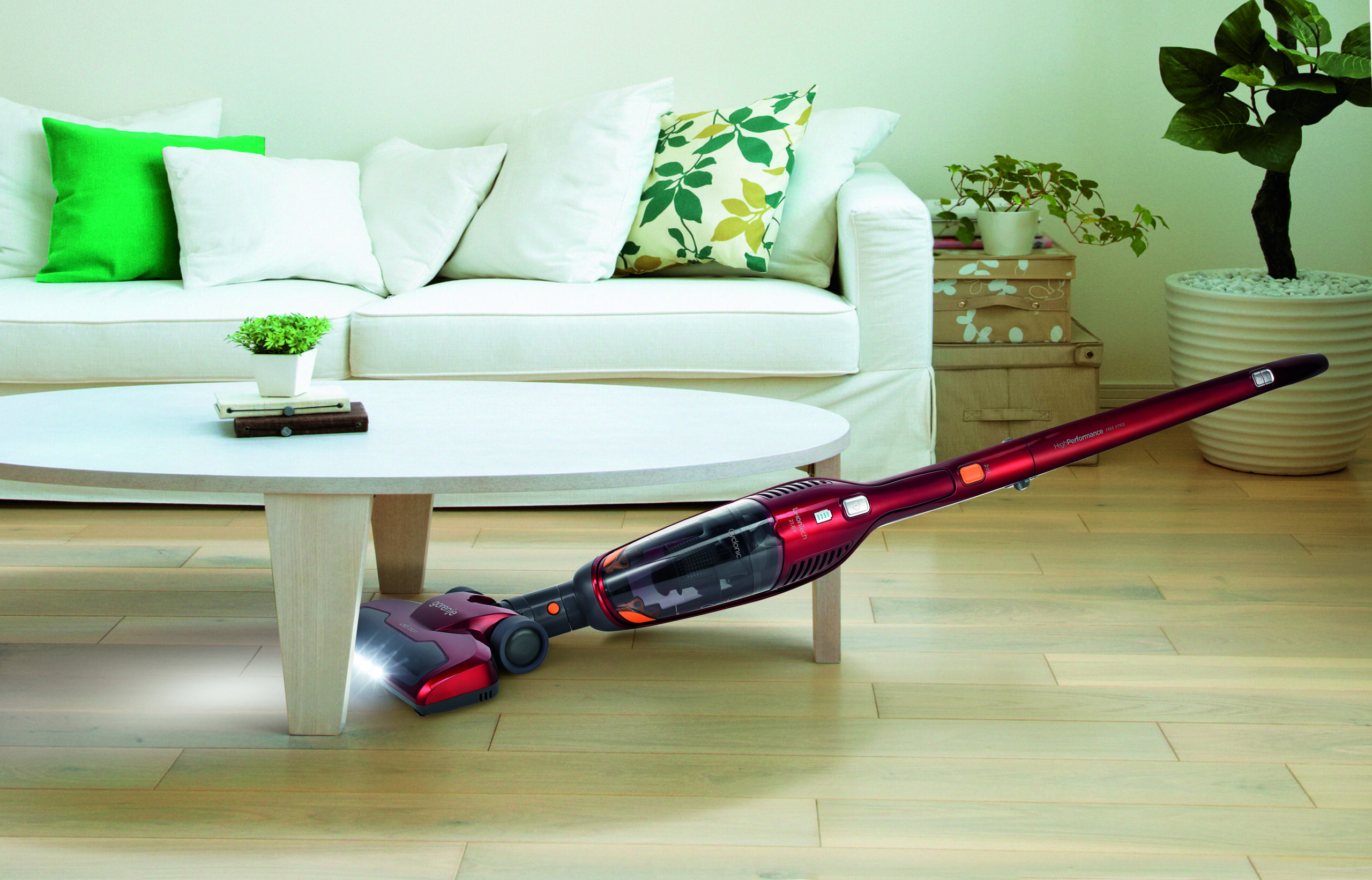 Gorenje SVC216FR steelstofzuiger & elektrische bezem 2-in-1-steelstofzuiger Batterij/Accu Droog HEPA Zakloos 0,6 l Rood - Afbeelding 8