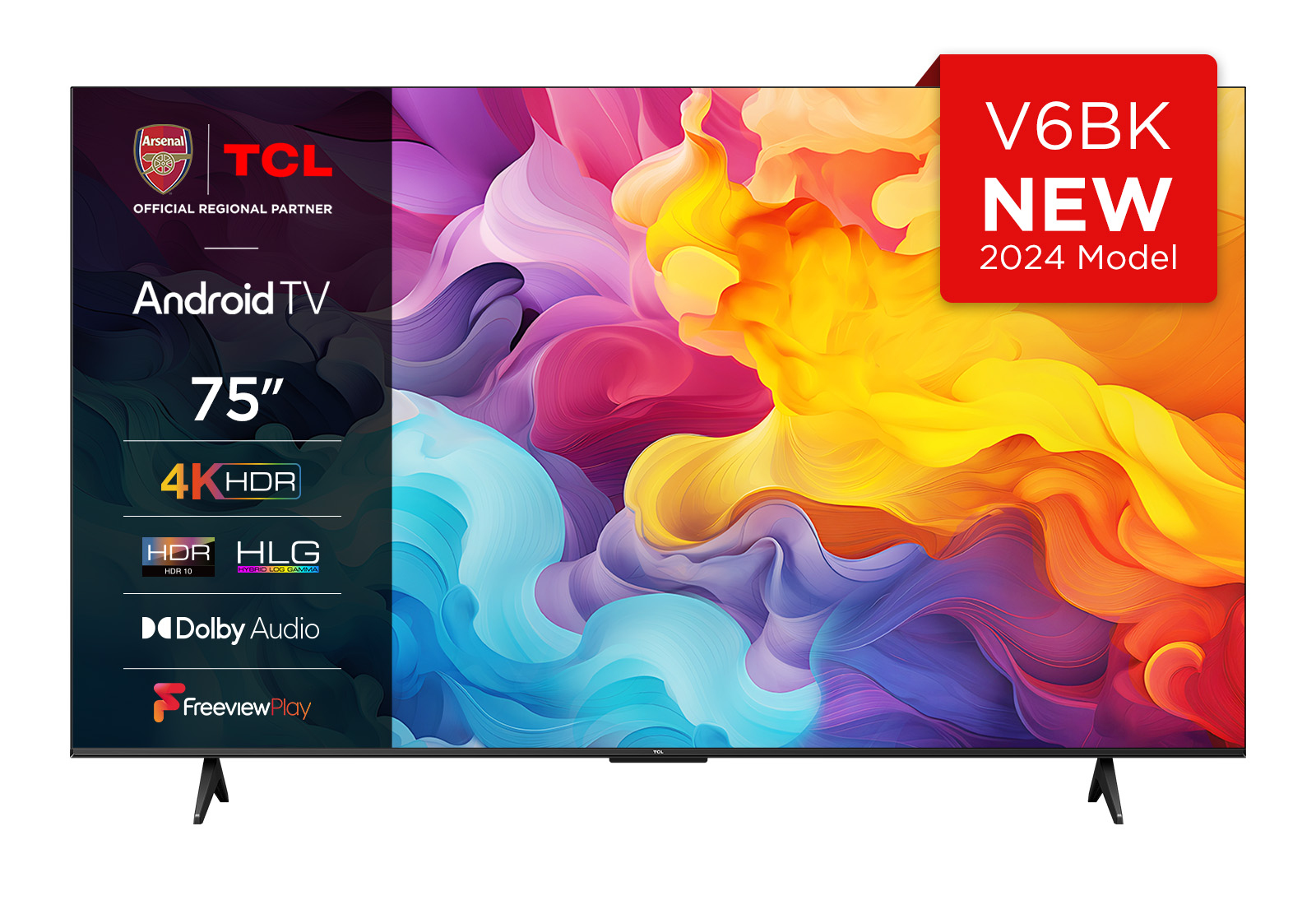 TCL 4K Smart Android LED XXL TV 75V6B 75″ (2024) - Afbeelding 2