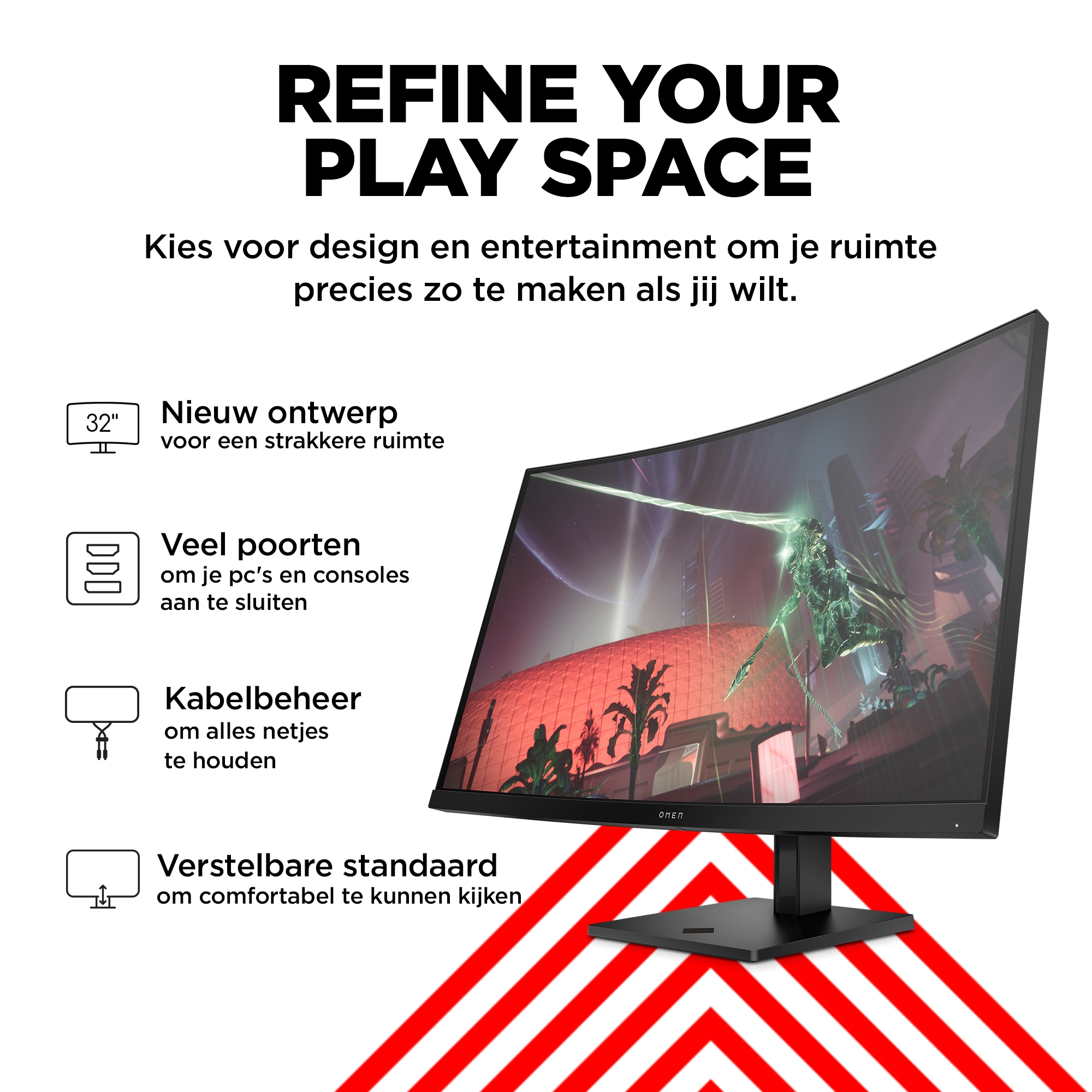 OMEN by HP 31,5 inch QHD 165 Hz Curved gaming monitor - OMEN 32c - Afbeelding 7