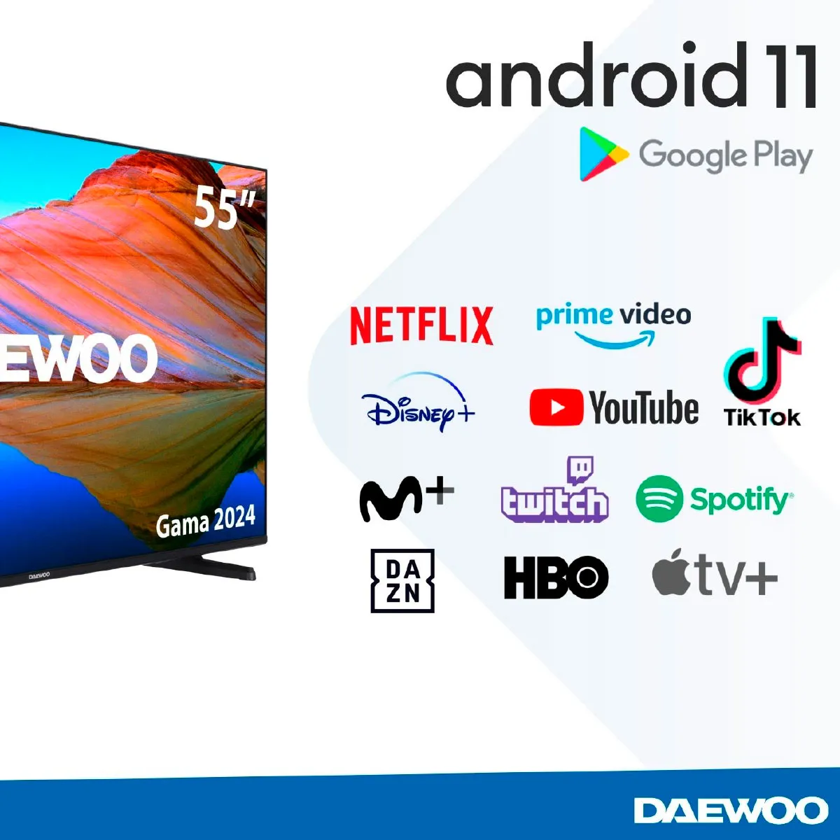 Daewoo Android Smart 4K QLED TV D50DM55UQPMS (2024) 50" - Afbeelding 5
