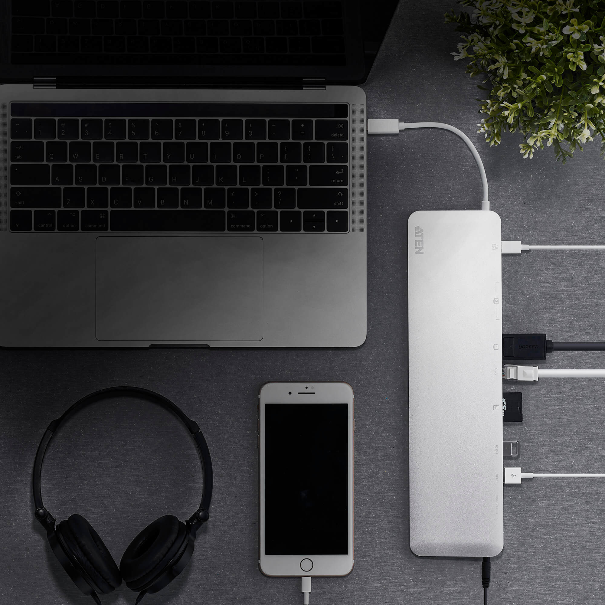 ATEN USB-C Multiport Dock met Power Pass-Through - Afbeelding 5