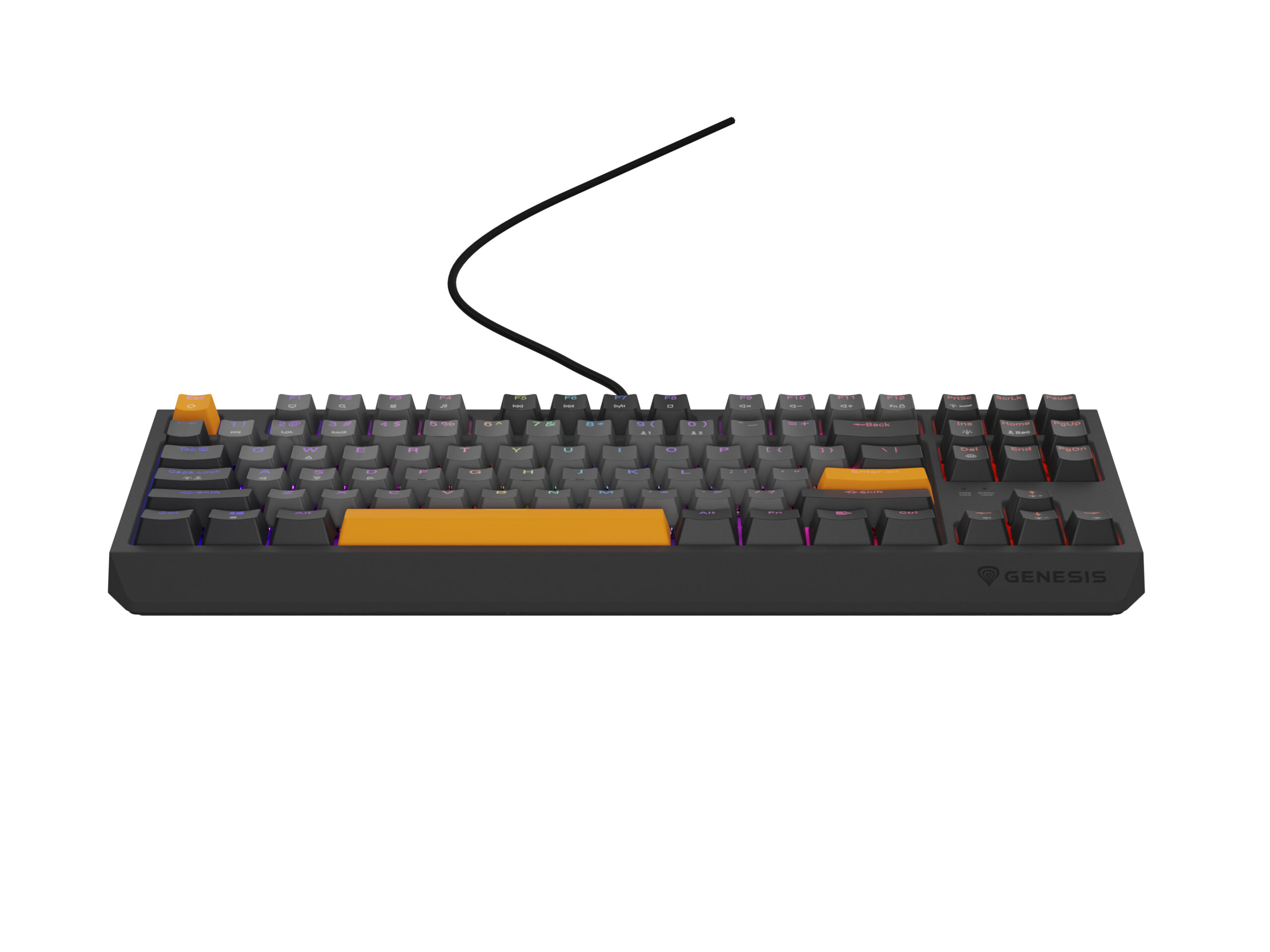GENESIS Thor 230 TKL toetsenbord Gamen USB + RF Wireless + Bluetooth QWERTY Zwart, Grijs, Oranje - Afbeelding 6