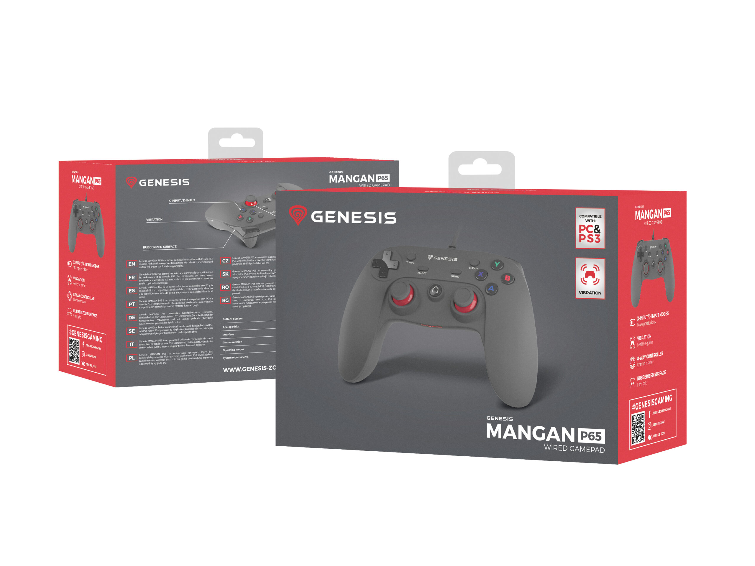 GENESIS P65 Zwart USB Gamepad Analoog/digitaal PC, Playstation 3 - Afbeelding 5
