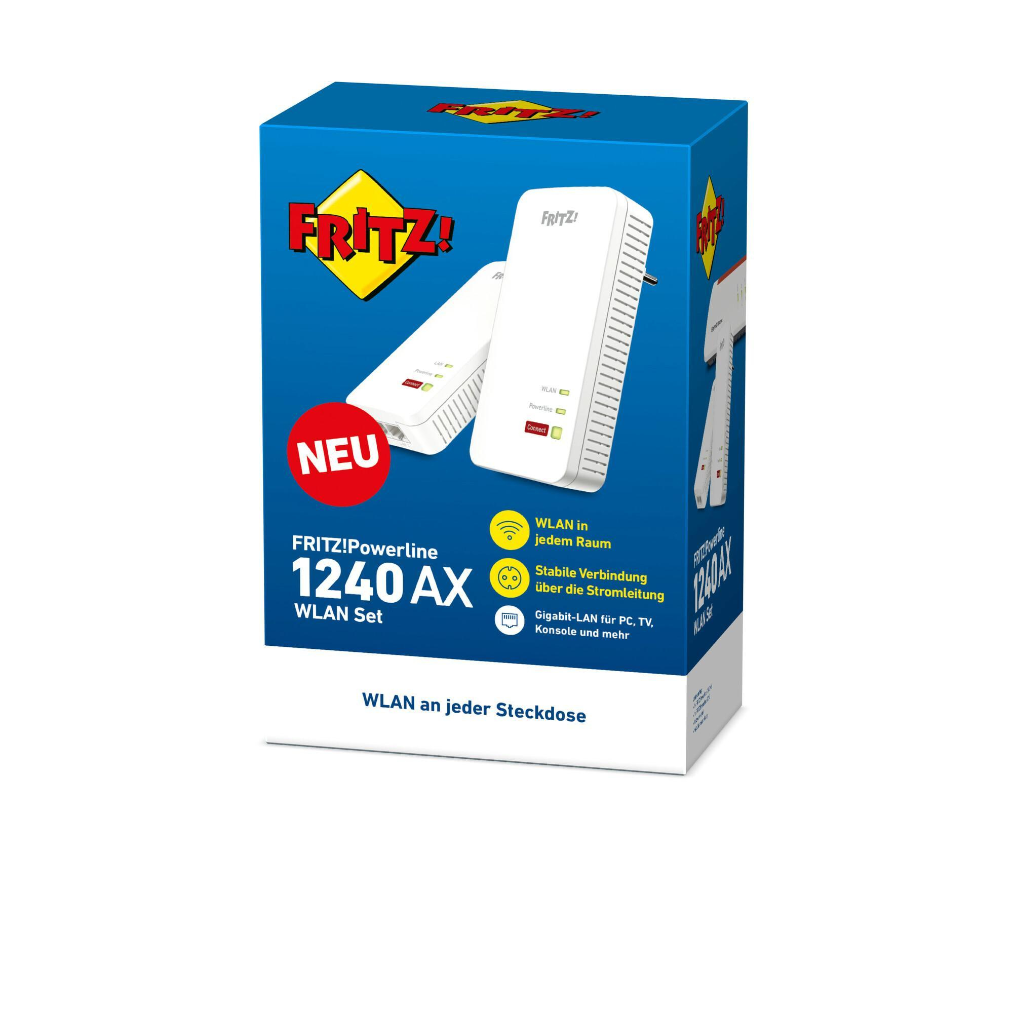 FRITZ!Powerline 1240 AX WLAN Set 1200 Mbit/s Ethernet LAN Wifi Wit 2 stuk(s) - Afbeelding 3