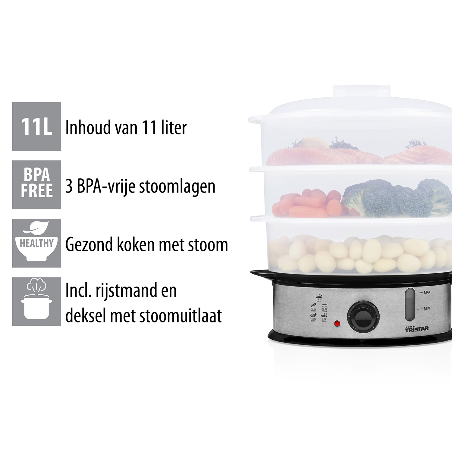 Tristar VS-3914 Voedselstomer BPA vrij - Afbeelding 2