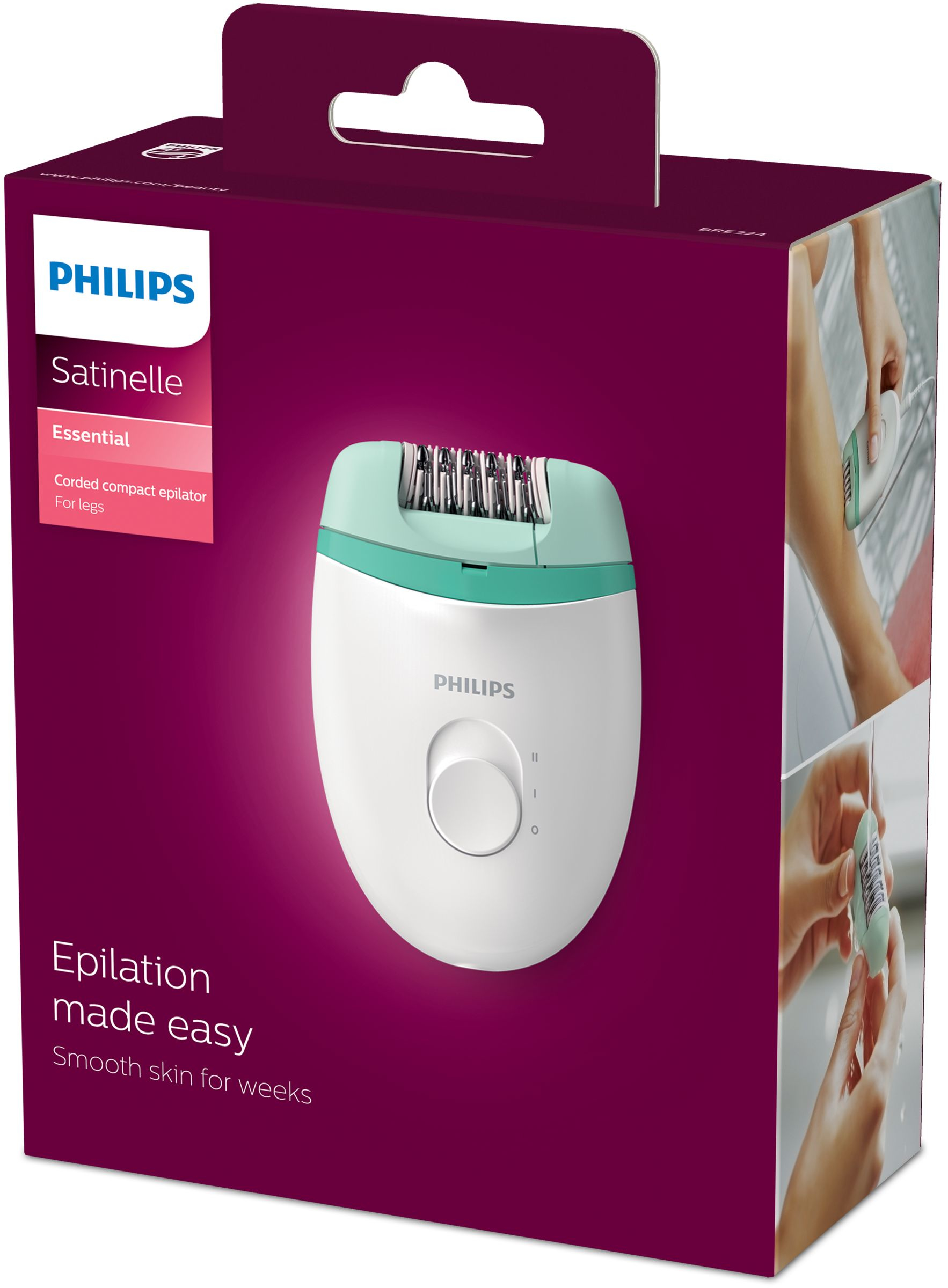 Philips Satinelle Essential Voor de benen, Compacte epilator met snoer - Afbeelding 2