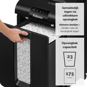 Fellowes AutoMax 100M papiervernietiger Deeltjesversnippering 22 cm Zwart