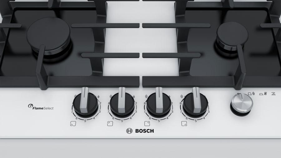 Bosch Serie 6 Gas cooktop PPP6A2M90 4 fields white color Wit Ingebouwd 60 cm Gaskookplaat 4 zone(s) - Afbeelding 5