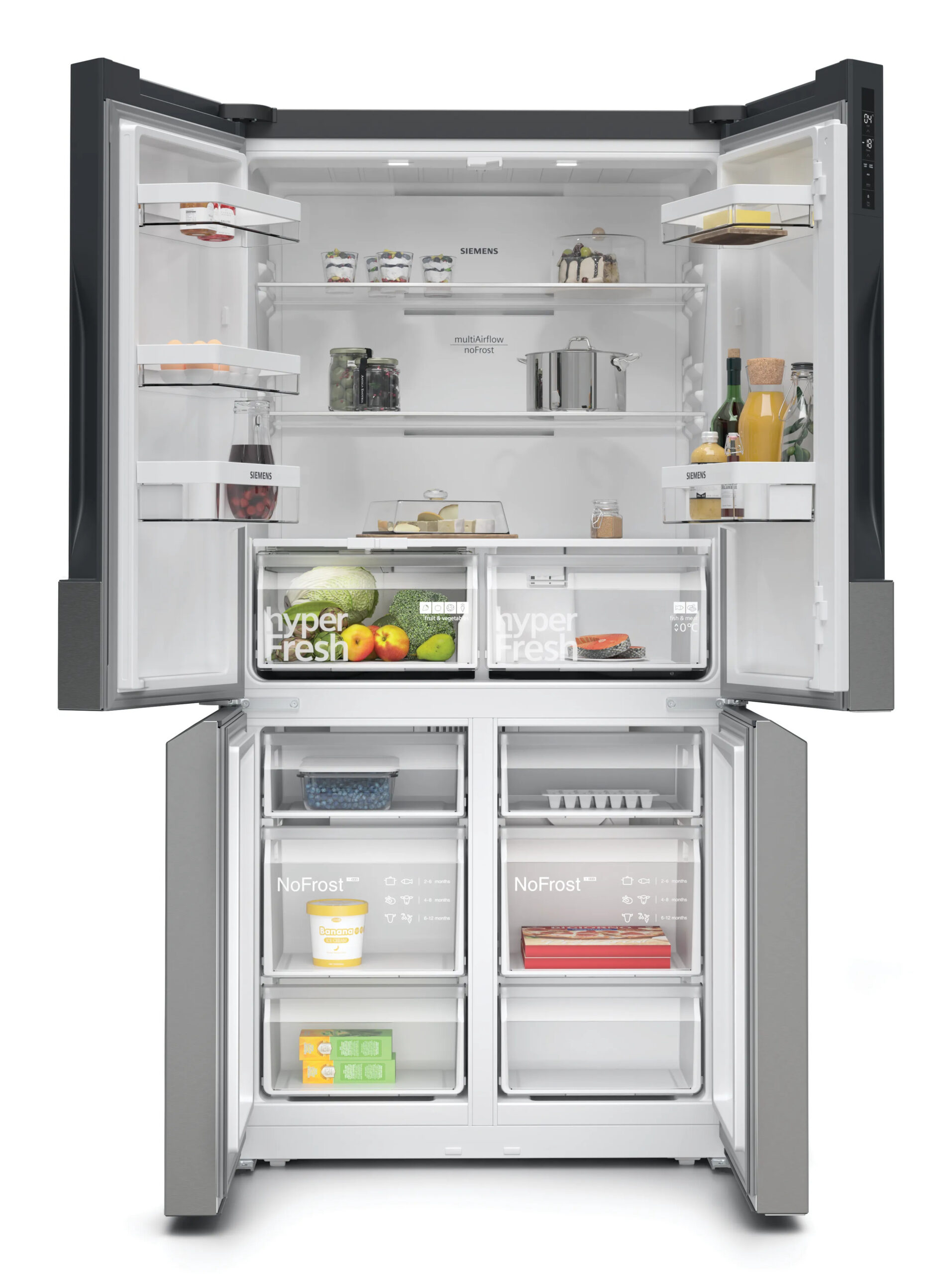 Siemens iQ300 KF96NVPEA amerikaanse koelkast Vrijstaand 605 l E Zilver - Afbeelding 2