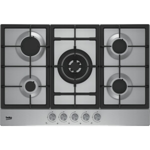 Beko HIAW 75225 SL kookplaat Zwart, Roestvrijstaal Ingebouwd 75 cm Gaskookplaat 5 zone(s)