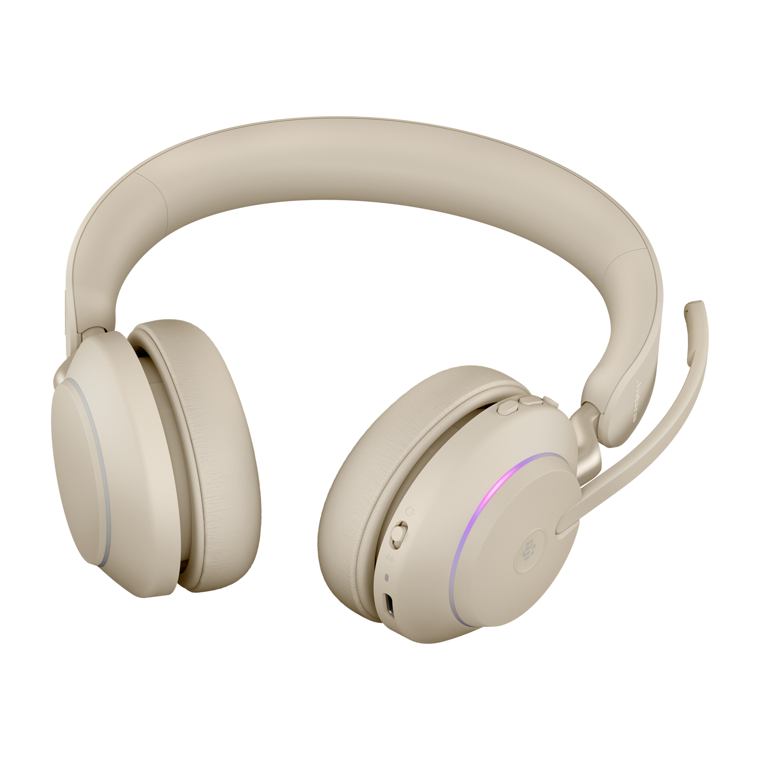 Jabra 26599-999-898 hoofdtelefoon/headset Draadloos Hoofdband Kantoor/callcenter USB Type-C Bluetooth Beige - Afbeelding 4
