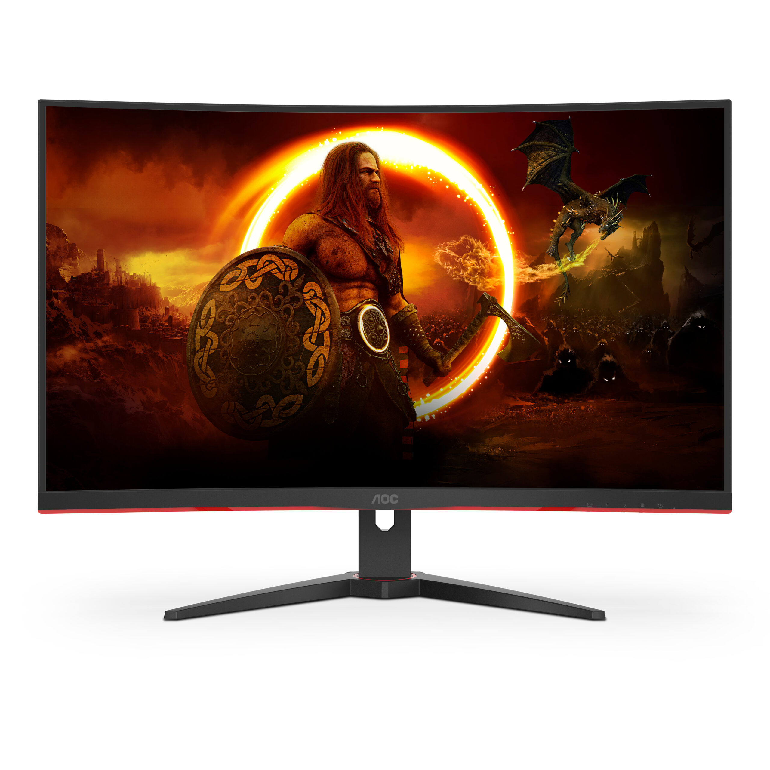 AOC G2 CQ32G2SE/BK LED display 80 cm (31.5") 2560 x 1440 Pixels 2K Ultra HD Zwart, Rood - Afbeelding 3