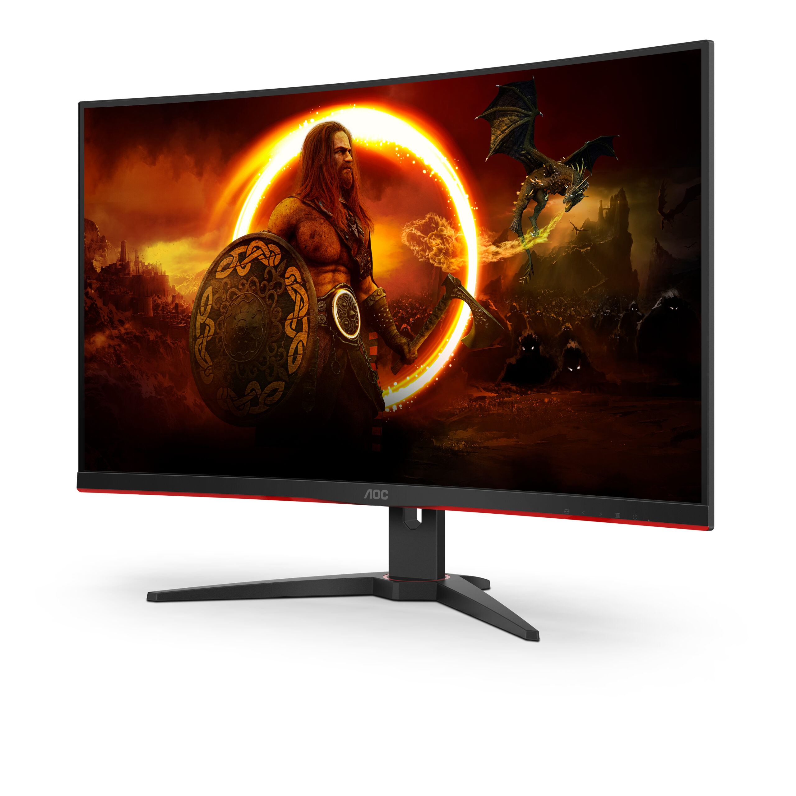 AOC G2 CQ32G2SE/BK LED display 80 cm (31.5") 2560 x 1440 Pixels 2K Ultra HD Zwart, Rood - Afbeelding 4