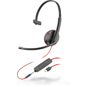 POLY Blackwire C3215 Headset Bedraad Hoofdband Kantoor/callcenter USB Type-C Zwart