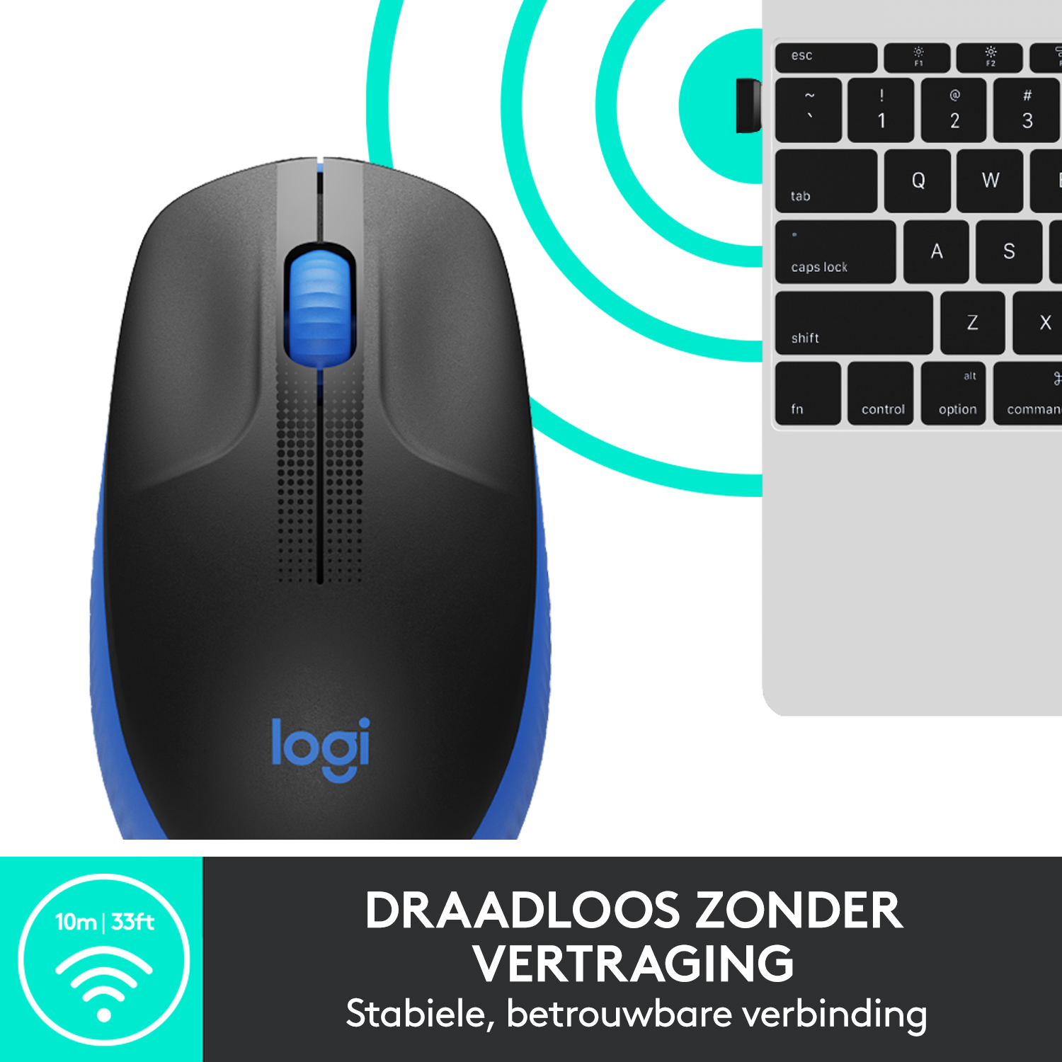 Logitech M190 Full-Size Wireless Mouse - Afbeelding 2