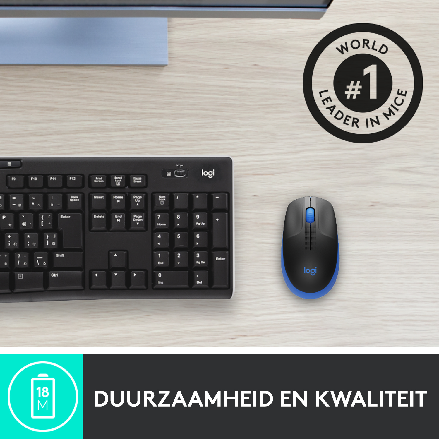 Logitech M190 Full-Size Wireless Mouse - Afbeelding 3