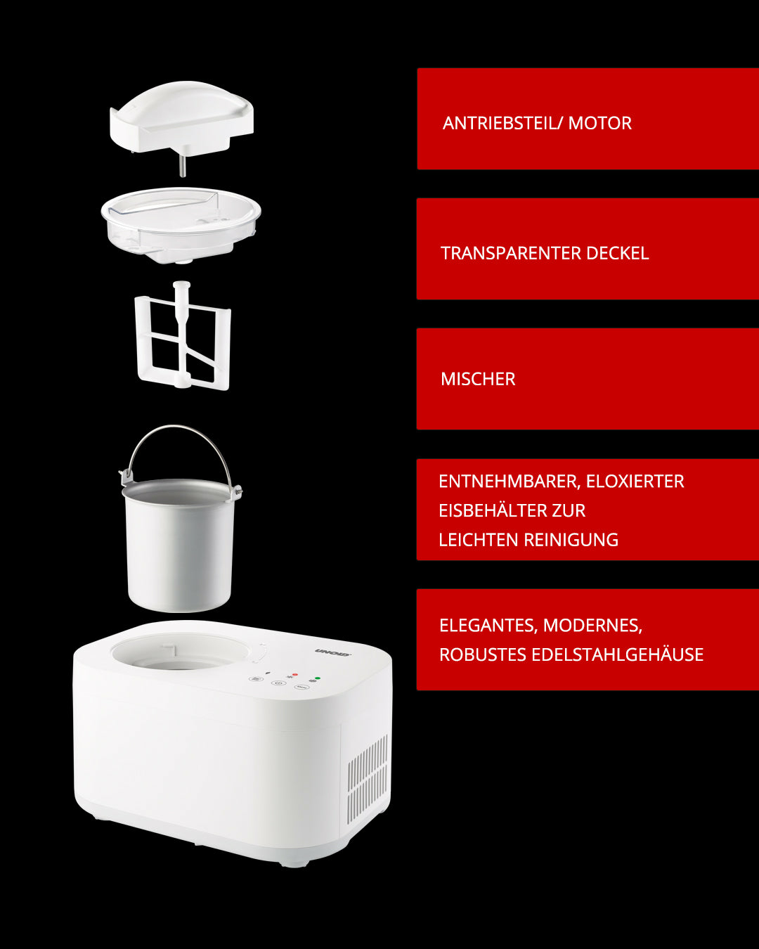 Unold 48820 ijsmachine 1 l 135 W Wit - Afbeelding 4