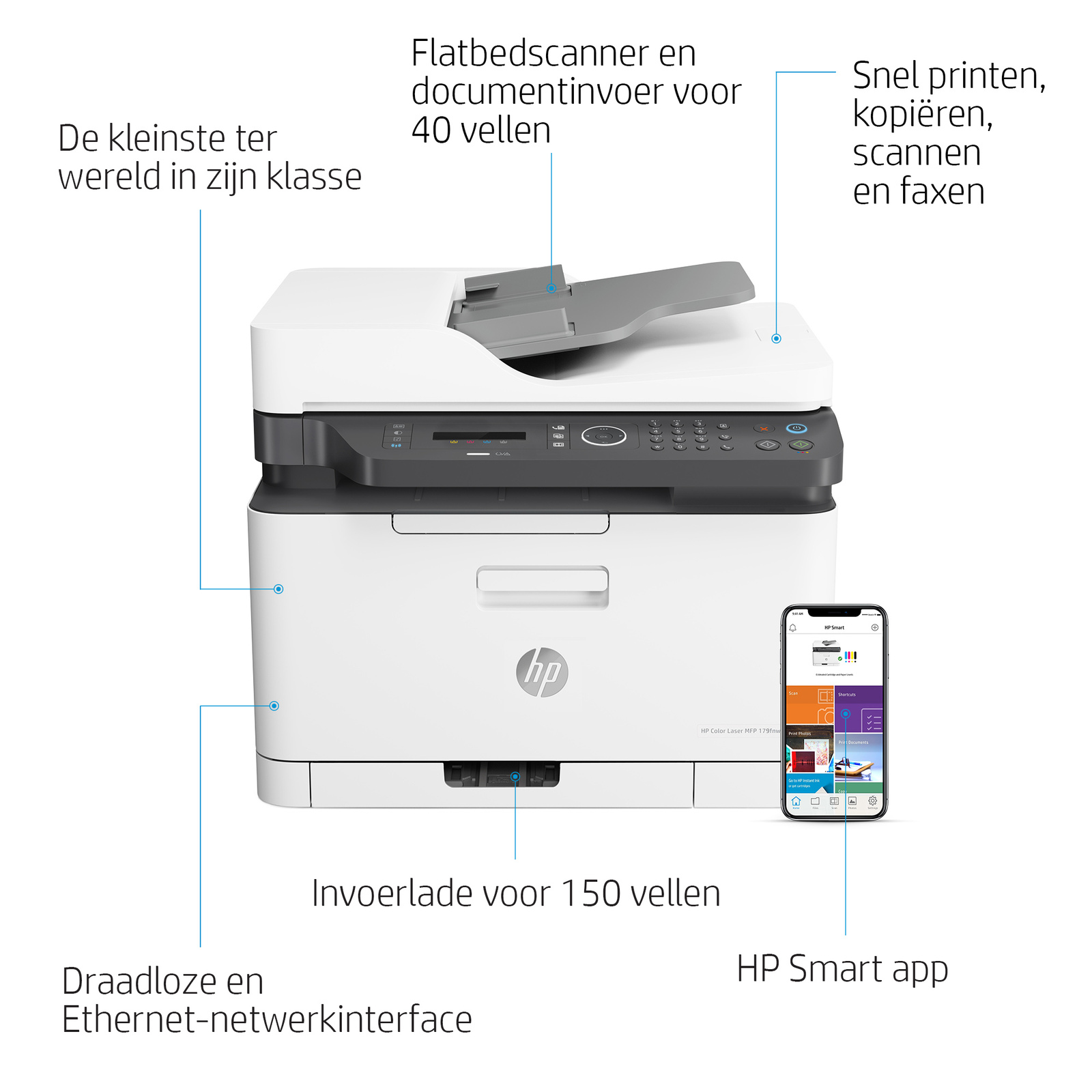 HP Color Laser MFP 179fnw, Printen, kopiëren, scannen, faxen, Scans naar pdf - Afbeelding 8