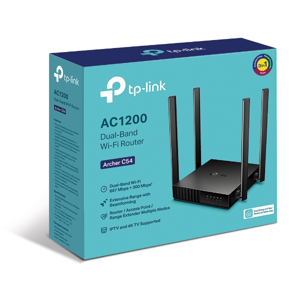 TP-Link Archer C54 draadloze router Fast Ethernet Dual-band (2.4 GHz / 5 GHz) Zwart - Afbeelding 4