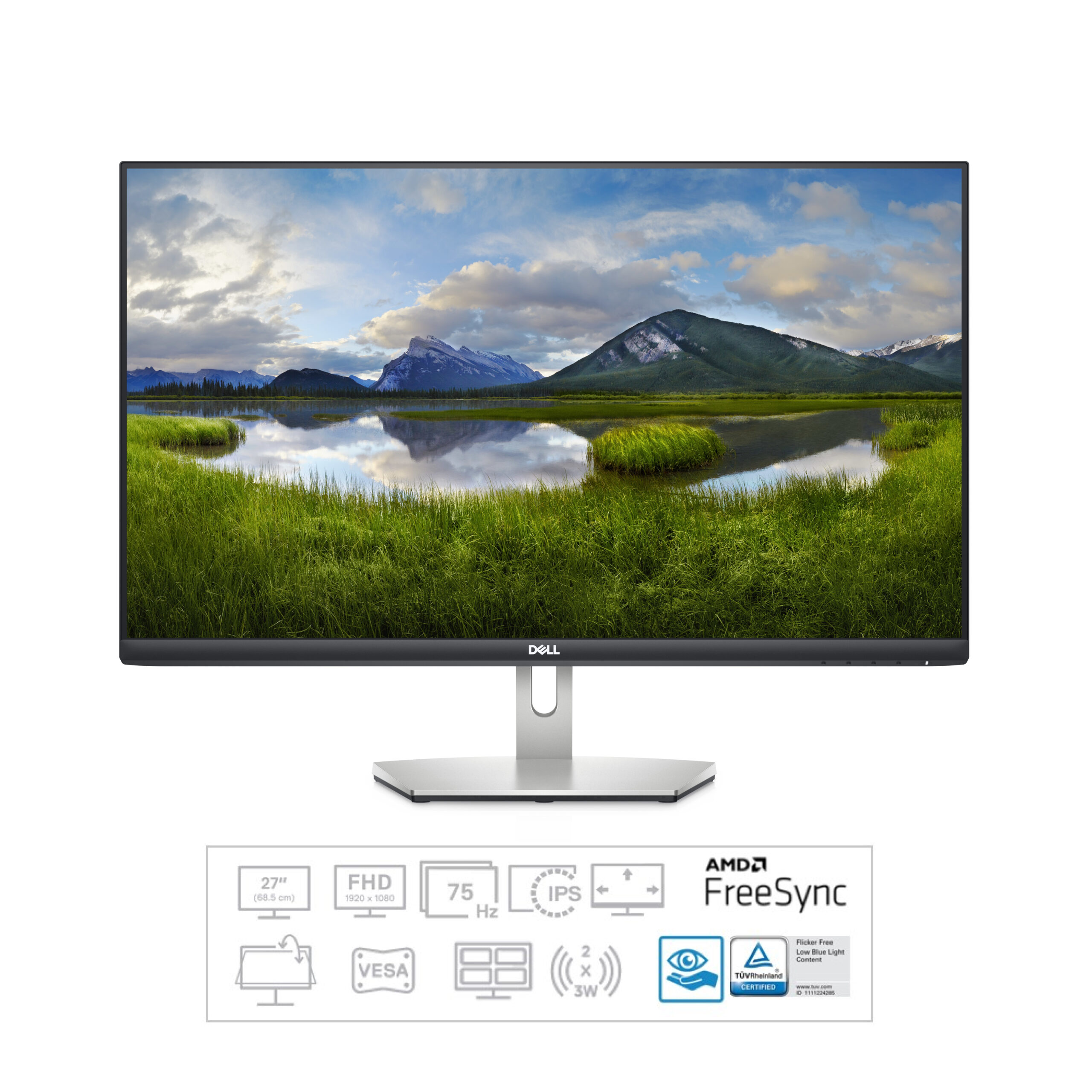 DELL S Series S2721H LED display 68,6 cm (27") 1920 x 1080 Pixels Full HD LCD Grijs - Afbeelding 13