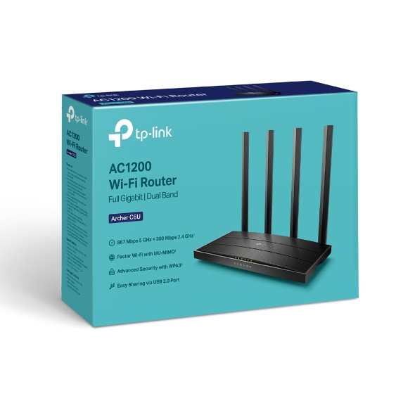 TP-Link Archer C6U draadloze router Gigabit Ethernet Dual-band (2.4 GHz / 5 GHz) Zwart - Afbeelding 4